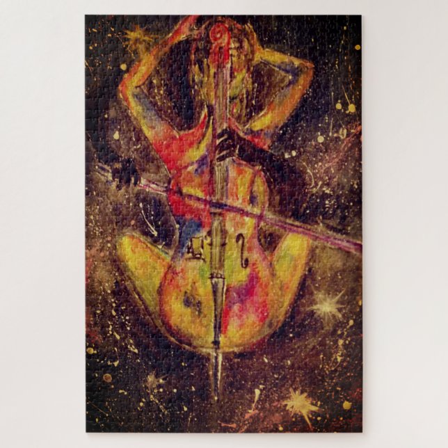Puzzle Aquarelle - Cello Space Sonata - Lady et Cello (Vertical)