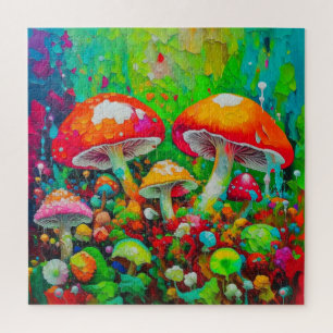 Puzzle Aquarelle Champignons Abstraits