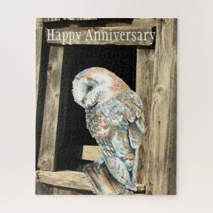 Puzzle Aquarelle Chouette Oiseau Anniversaire de la natur