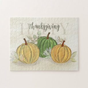 Puzzle Aquarelle Citrouille simple Bon thanksgiving gourd