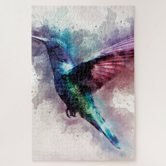 Puzzle Aquarelle colorée Colibri (Vertical)