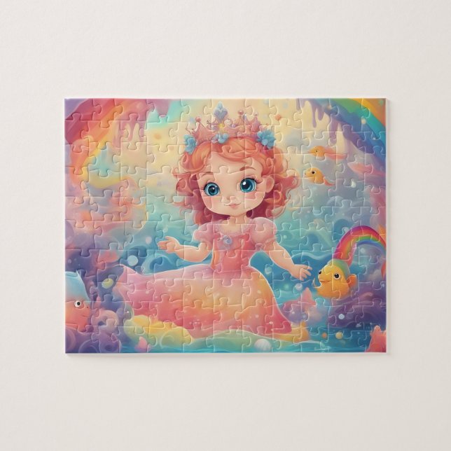 Puzzle Aquarelle Colorée Cute Little Princess (Horizontal)
