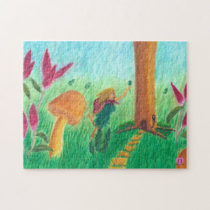 Puzzle Aquarelle colorée de Fée Bénédiction d'un arbre Ac