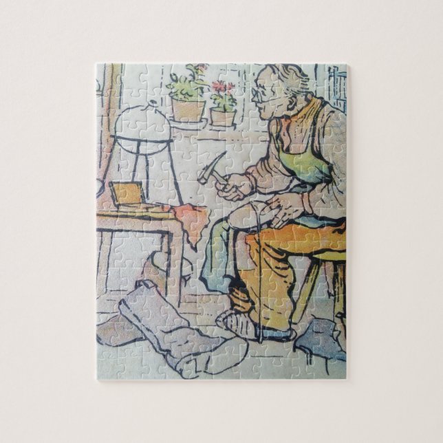 Puzzle Aquarelle d'antiquité d'affaires de réparation de (Vertical)
