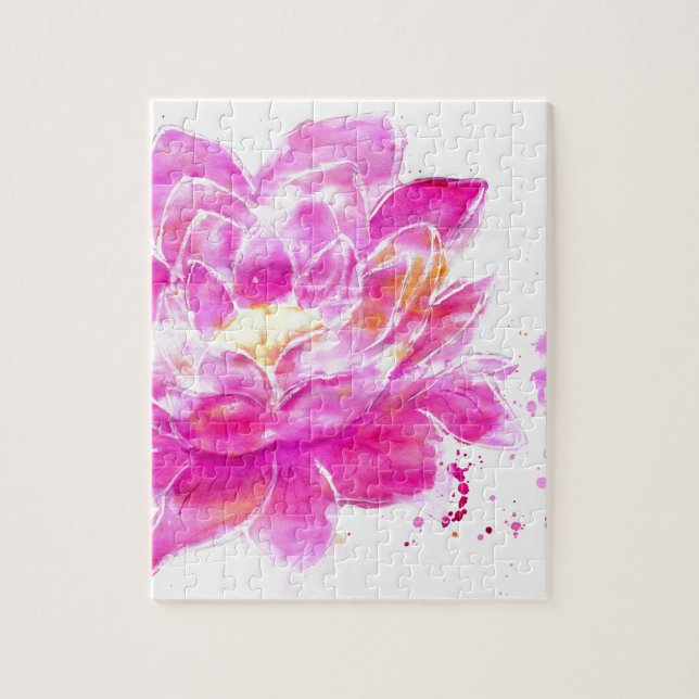 Puzzle Aquarelle de fleur de Lotus (Vertical)