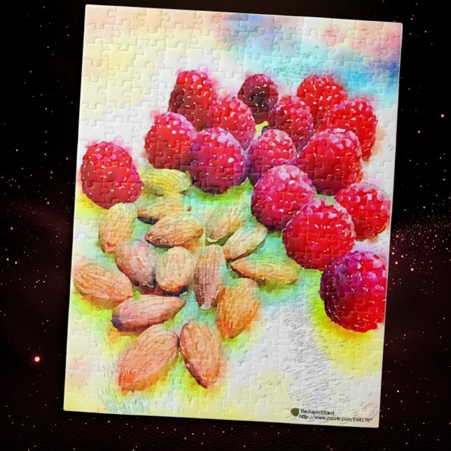 Puzzle Aquarelle de framboises et d'amandes (Créateur téléchargé)