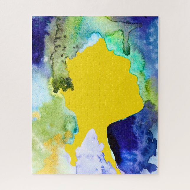 Puzzle Aquarelle de l'art silhouette abstraite (Vertical)