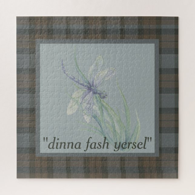 Puzzle Aquarelle de libellule Fraser Clan Tartan Plaid (Vertical)
