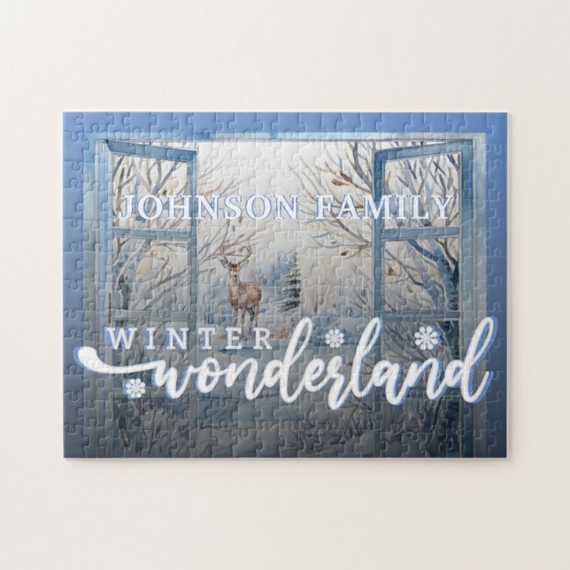 Puzzle Aquarelle de Noël Décor des merveilles hivernales (Horizontal)