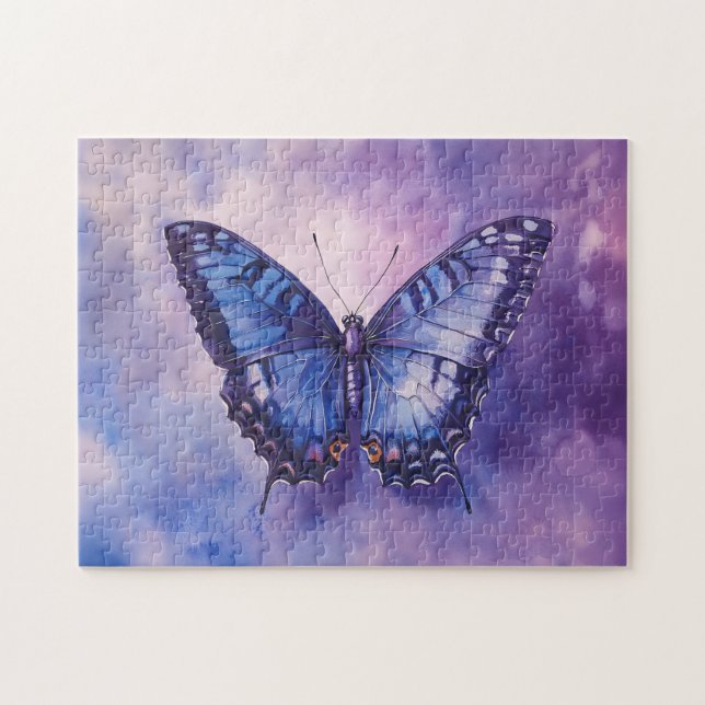 Puzzle Aquarelle de papillon pourpre (Horizontal)