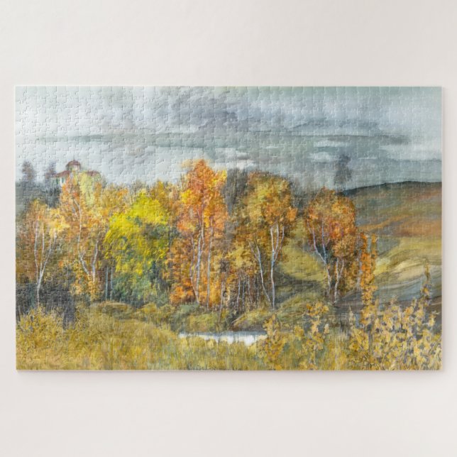 Puzzle Aquarelle de peinture d'automne 300 (Horizontal)