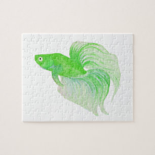 Puzzle Aquarelle de poisson Betta verte