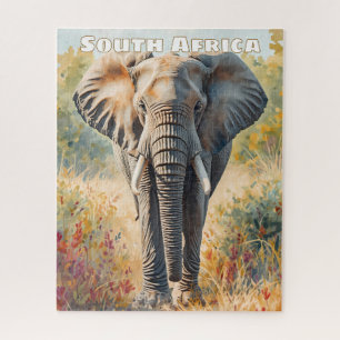 Puzzle Aquarelle Éléphant d'Afrique du Sud Nature 
