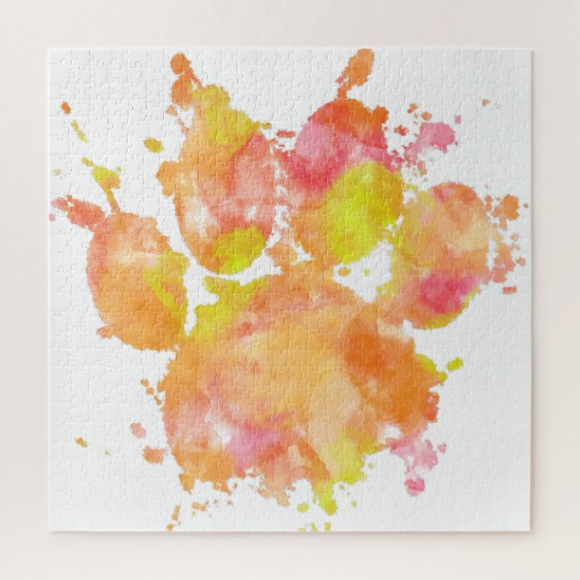 Puzzle Aquarelle Empreinte de patte de chien (Vertical)