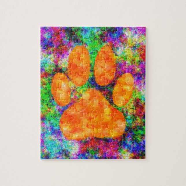 Puzzle Aquarelle Empreinte de patte de chien (Vertical)