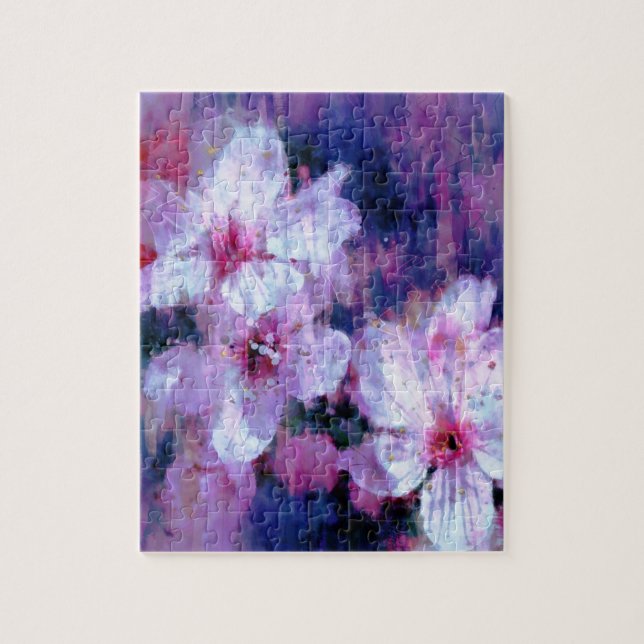 Puzzle Aquarelle en fleur d'amande (Vertical)
