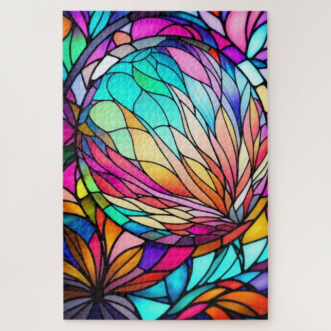 Puzzle Aquarelle en verre tendu Style géométrique Abstrai (Vertical)