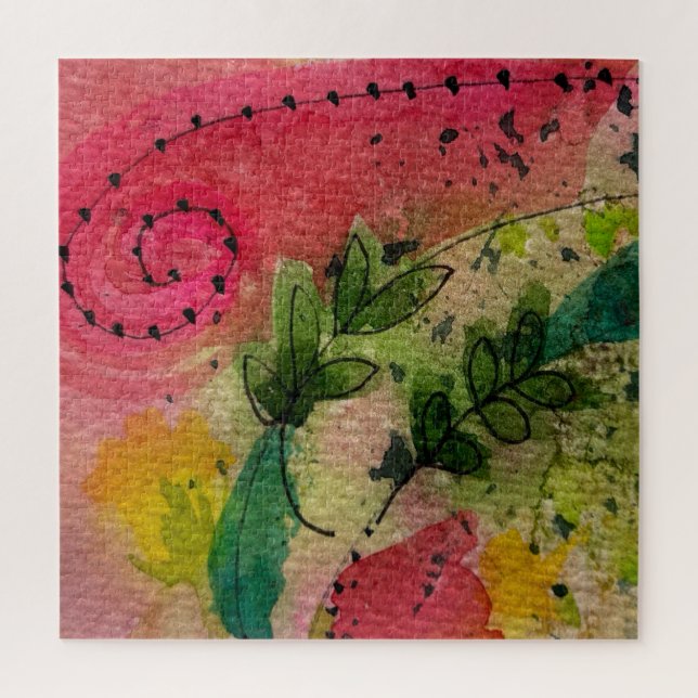 Puzzle Aquarelle Et Encre Impressionnisme Abstrait Art (Vertical)