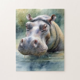 Puzzle Aquarelle Ethereal Hippo