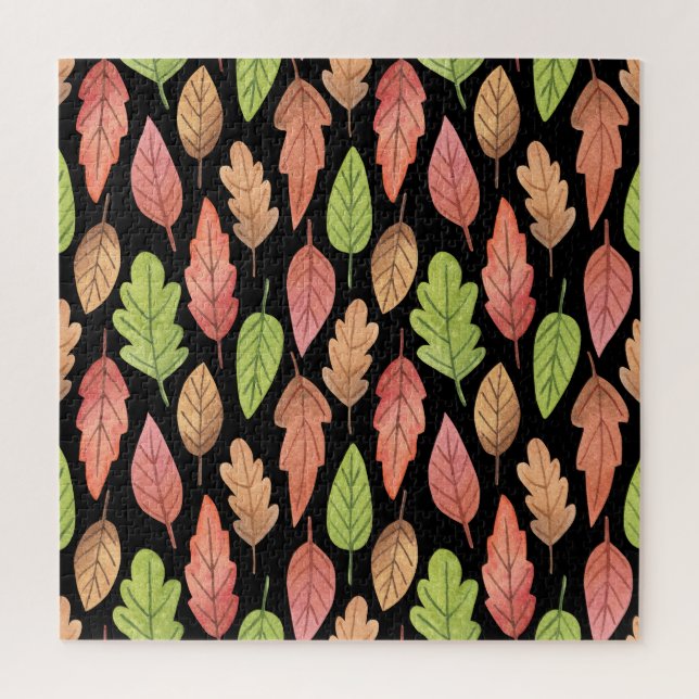 Puzzle Aquarelle feuilles d'automne : motif transparent (Vertical)