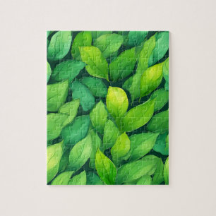Puzzle Aquarelle Feuilles verts