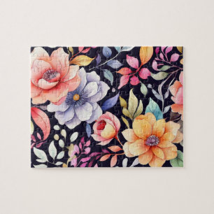 Puzzle Aquarelle Fleurs roses