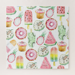 Puzzle Aquarelle fruits tropicaux, glace motif.