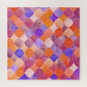 Puzzle Aquarelle géométrique, écailles de poissons arabes