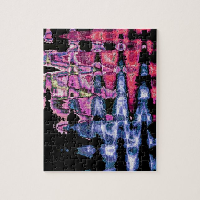 Puzzle Aquarelle jolie violette, gris cendré et noire (Vertical)