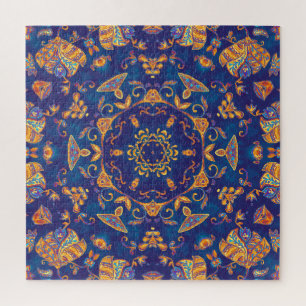 Puzzle Aquarelle Kaleidoscope Mandala Oriental Design.