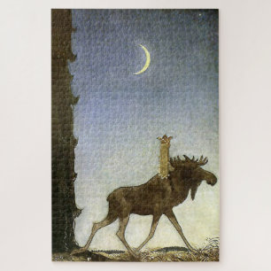 Puzzle Aquarelle "Leap the Elk" par John Bauer