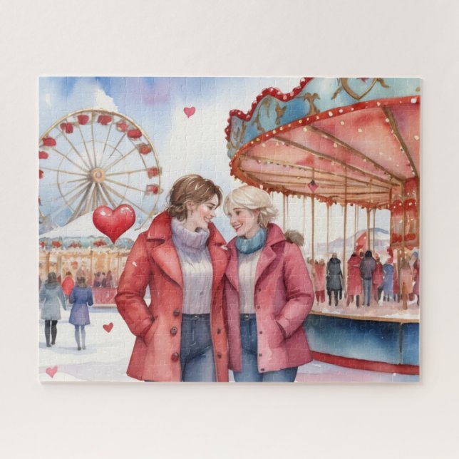 Puzzle Aquarelle Lesbienne Valentine (Horizontal)