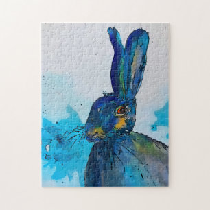 Puzzle Aquarelle lièvre lapin 