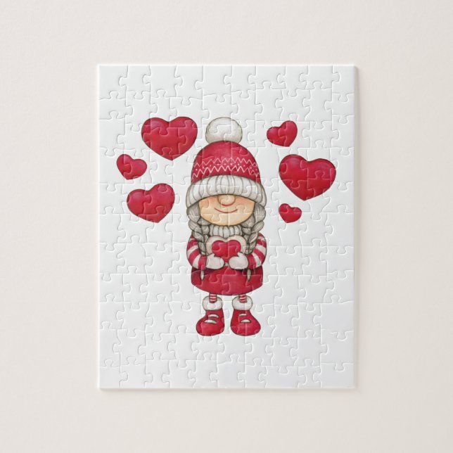 Puzzle Aquarelle mignonne main dessinée valentines jour g (Vertical)