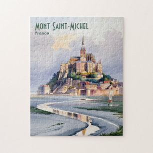 Puzzle Aquarelle Mont Saint Michel France Voyage Ancien