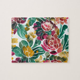 Puzzle Aquarelle Motif Floral Fleurs Vintages
