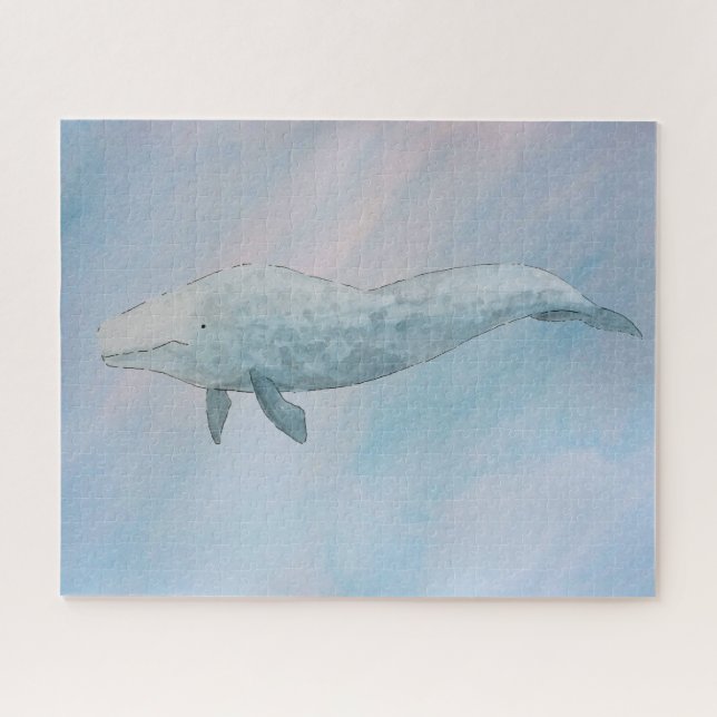 Puzzle Aquarelle Ocean Blue Whale (Horizontal)