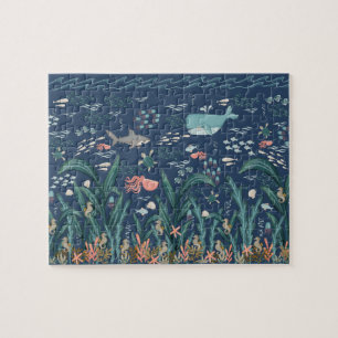 Puzzle Aquarelle Océan Kelp Forest Rechercher et trouver 