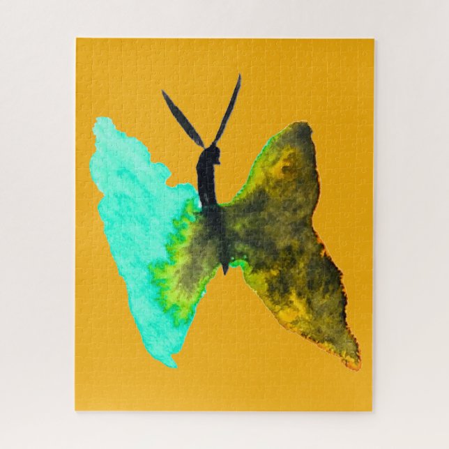Puzzle Aquarelle papillon aqua joli (Vertical)