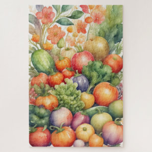 Puzzle Aquarelle Peinture de légumes assortis