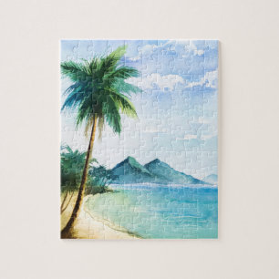 Puzzle Aquarelle Plage Palm 8x10
