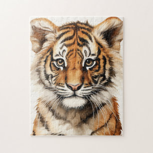 Puzzle Aquarelle Portrait d'un petit tigre