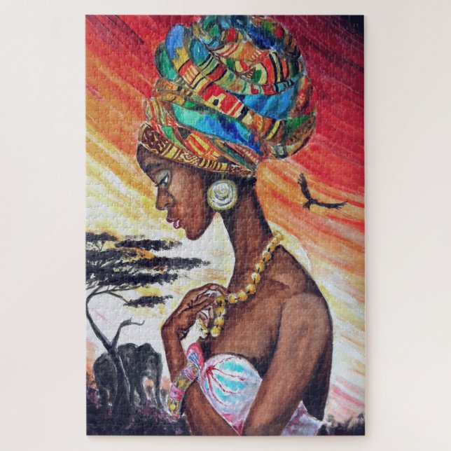 Puzzle Aquarelle - Princesse Africaine (Vertical)