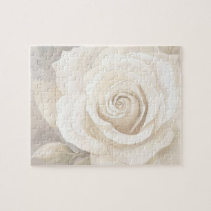 Puzzle Aquarelle rose blanche fleur abstraite.