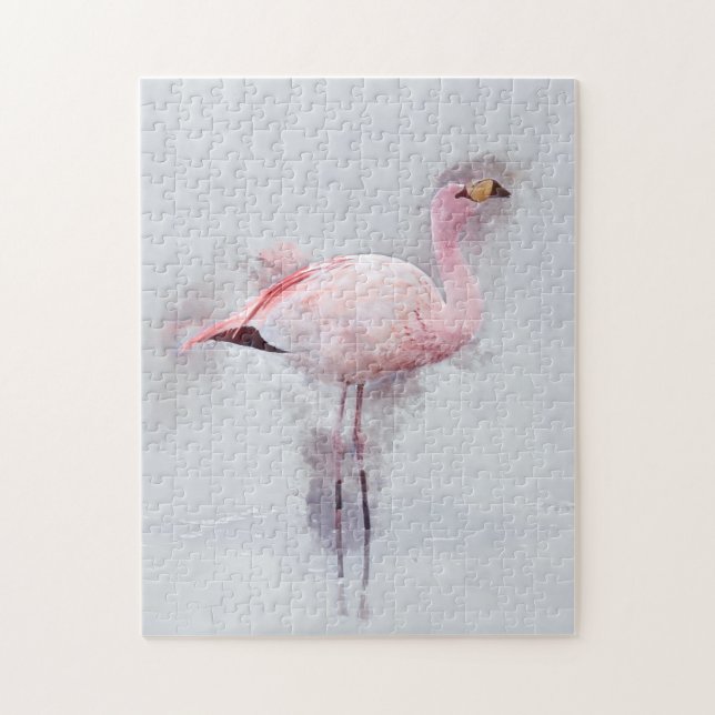 Puzzle Aquarelle rose de Flamant rose (Vertical)