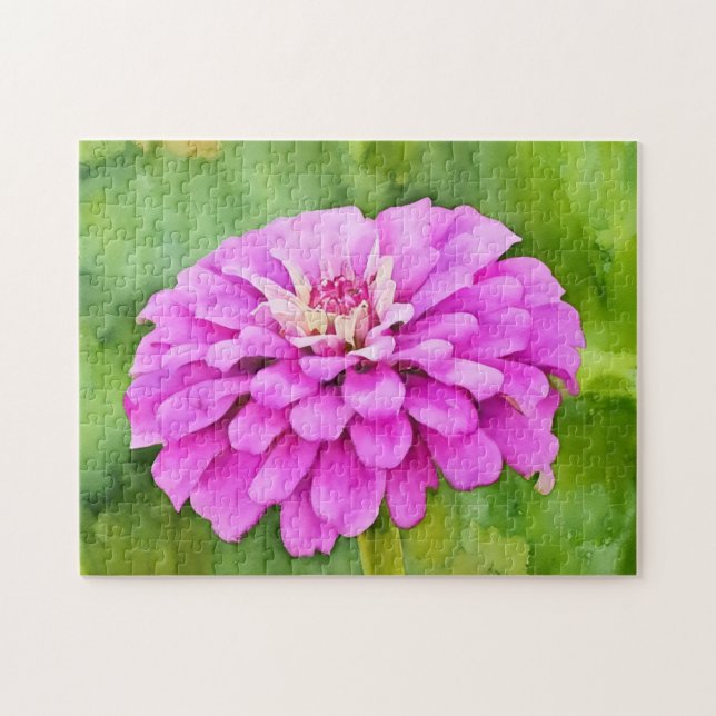 Puzzle Aquarelle rose Fleur Style Art (Horizontal)