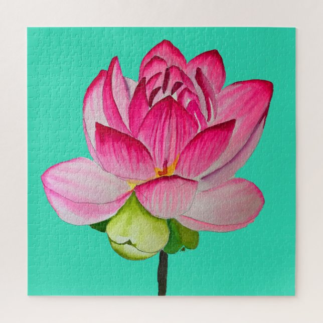 Puzzle Aquarelle rose lofleur art (Vertical)