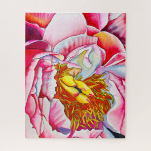 Puzzle Aquarelle rose Peony