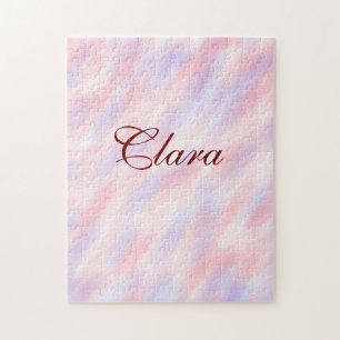 Puzzle Aquarelle rose rouge marron abstrait ajouter namep