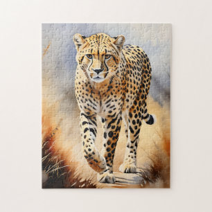 Puzzle Aquarelle Safari Cheetah Nature
